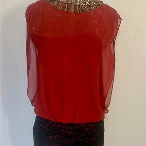 Enfocus Studio Red and Black Mini Dress